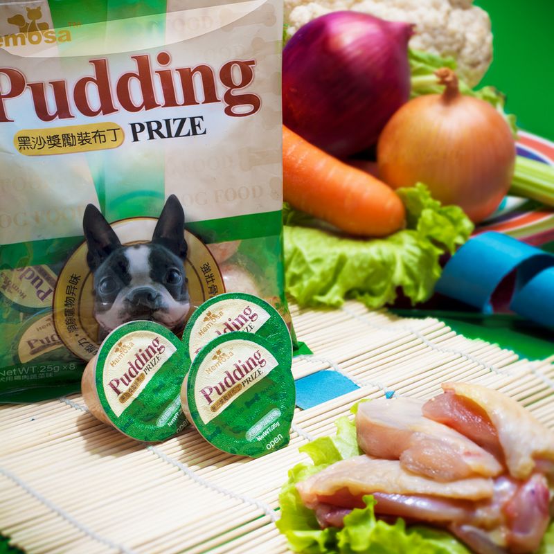 5包包邮黑沙Pudding奖励犬布丁犬果冻/鸡肉蔬菜 25g×8个 狗零食