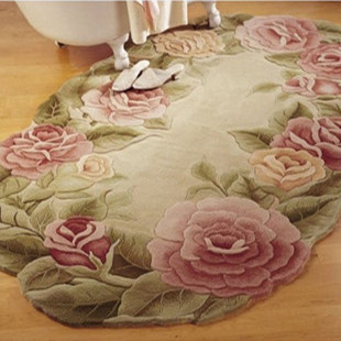 瑞丽斯 纯羊毛地毯 客厅 茶几 卧室 椭圆地毯 可定做1.5*2米