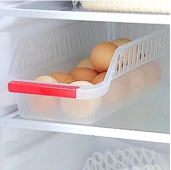 冰箱食品饮料镂空抽屉式储物盒整理篮子收纳盒塑料收纳筐