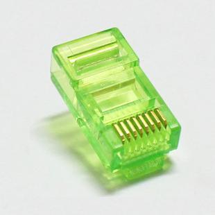 彩色水晶头 超五类绿色水晶头 RJ45网络水晶头 镀金三叉水晶头