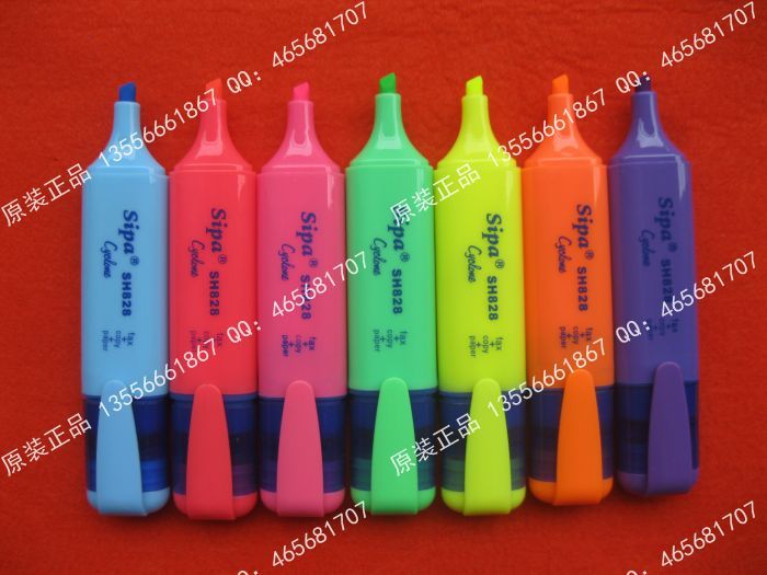 正品中柏SH-828儿童彩色荧光笔 莹光笔 读书标记重点备注记号笔
