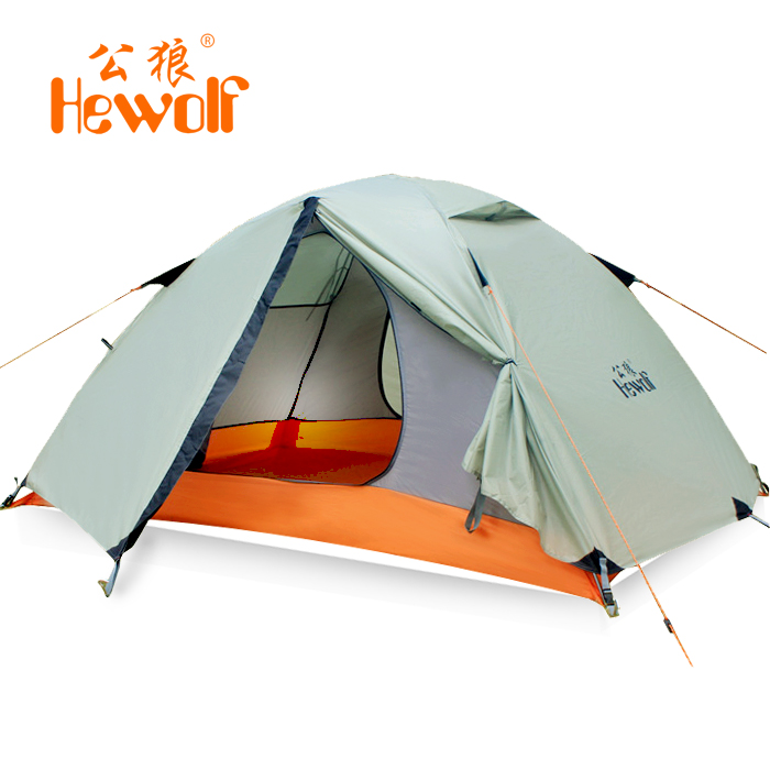 公狼帐篷 户外野营装备 双人双层铝杆 多人野外露营用品 防雨冬季