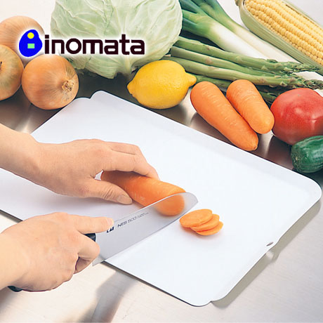 日本进口inomata 食物切菜板水果砧板带边缘可弯曲厨房用抗菌菜板