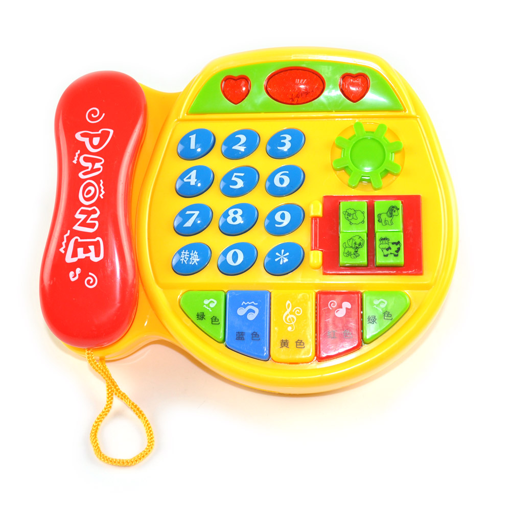 博尔乐儿童音乐电话机玩具多功能早教学习电话机1-3岁婴儿电话