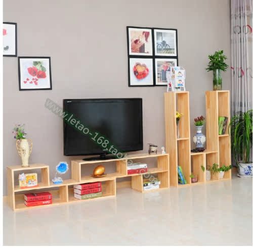可伸缩松木实木电视柜 客厅 卧室 现代简约 时尚 视听柜组合 套装