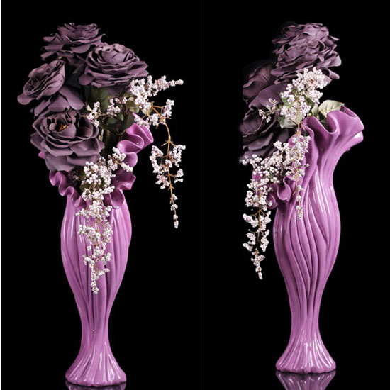 大号花瓶花艺花器简约插花创意家居装饰品客厅欧式紫色美式摆件设