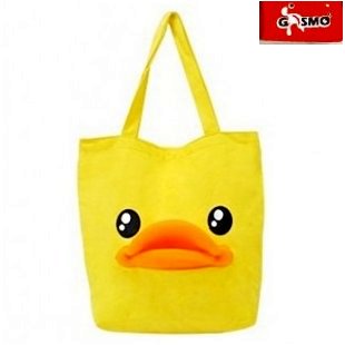 包邮正品GISMO 卡通原创小黄鸭子包 立体鸭嘴包 休闲帆布包手提包