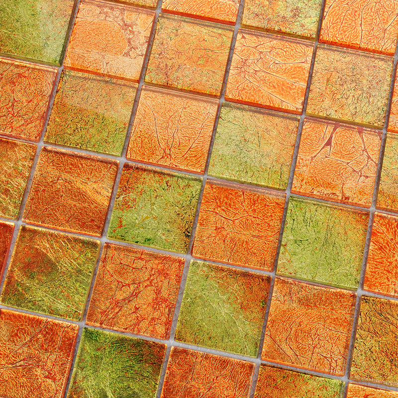 22美式乡村暖橙6MM玻璃马赛克瓷砖 时尚家居厨房卫生间餐厅墙面砖
