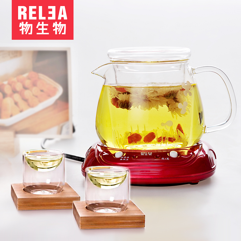 物生物 正品耐热茶壶创意小壶 玻璃壶茶具恒温宝套装 保温60℃