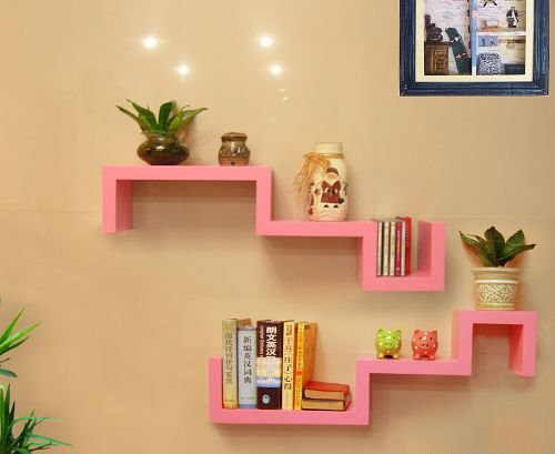 双S型创意隔板壁柜搁板托壁挂墙上置物架组合书架背景墙