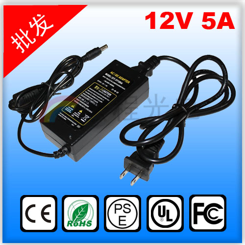 Power Supply 12V 5A 60W Adapter for SMD3528 5050 LED Strip