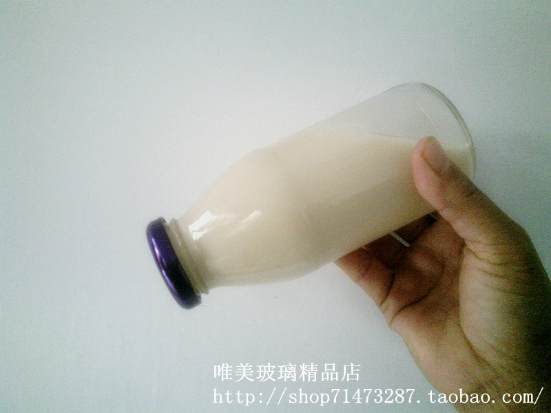包邮 密封牛奶瓶 250ml玻璃酸奶瓶 玻璃豆浆保鲜瓶 饮料瓶 果汁杯