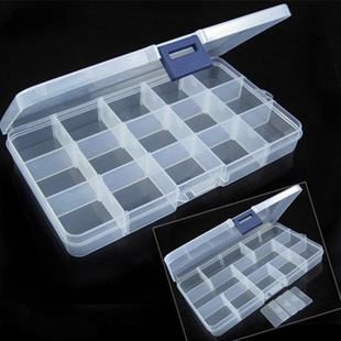 10-15格可拆分透明塑料整理收纳储物首饰盒 针线化妆盒 药盒批发