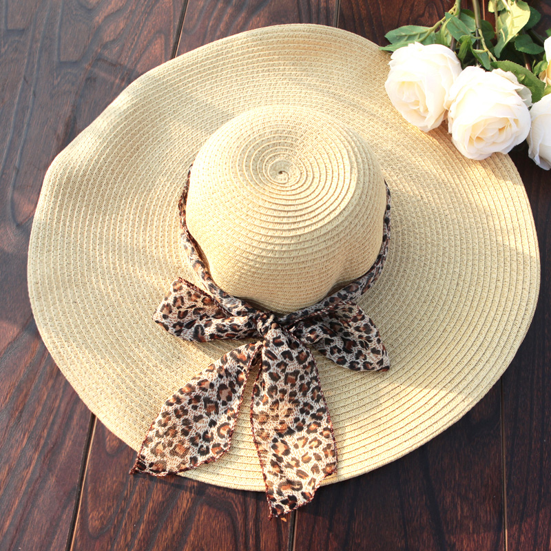 夏威夷风情海边度假加厚防晒大沿帽遮阳太阳帽子沙滩草帽送丝带
