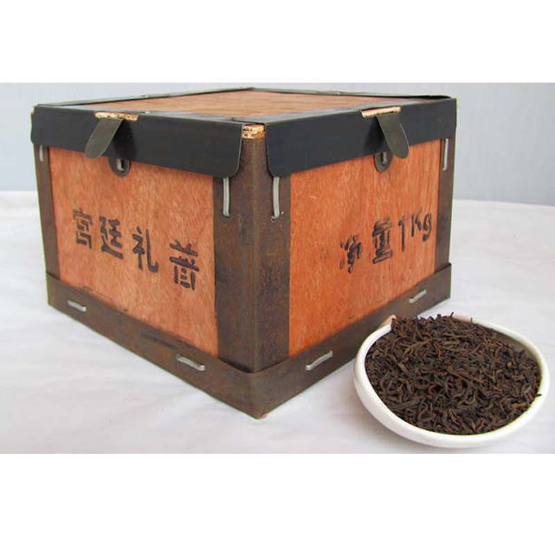云南干仓普洱茶 熟茶 96年勐海大益宫廷散茶叶 一公斤木盒装 包邮