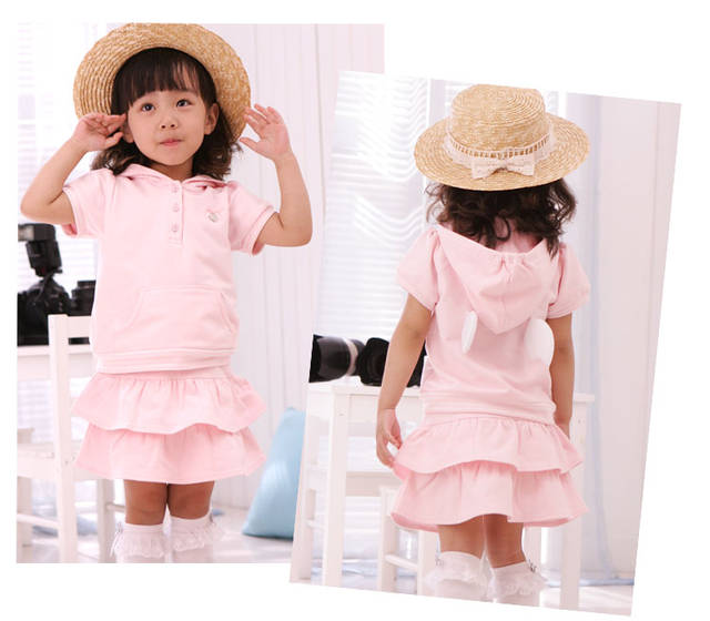2015夏季两件套 女童韩版天使翅膀女孩上衣+短裤公主裙 宝宝套装