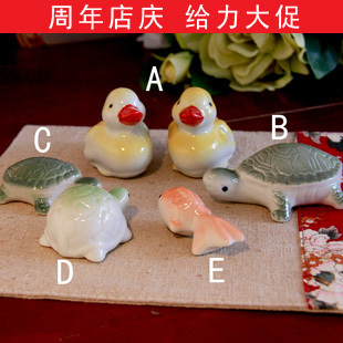 【鱼游世界】陶瓷鸭子乌龟小金鱼摆件 水中可漂浮 可爱的一塌糊涂