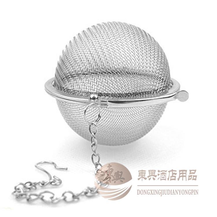 日本进口优质不锈钢泡茶器滤茶器球形带链茶滤网茶漏调味球7cm