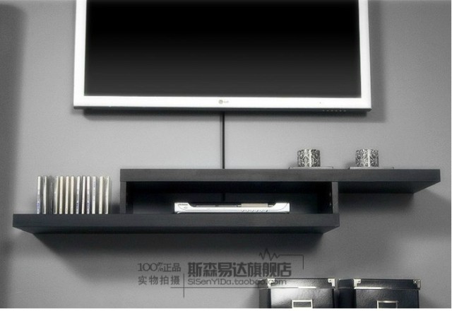 隔板搁板置物架电视机顶盒架子壁架壁挂电视柜简约 简约现代