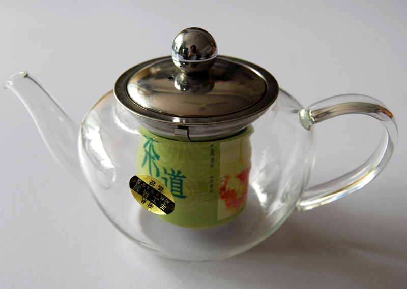 高温耐热玻璃茶具花茶壶不锈钢内胆苹果壶明轩吹制玻璃壶花茶壶钢