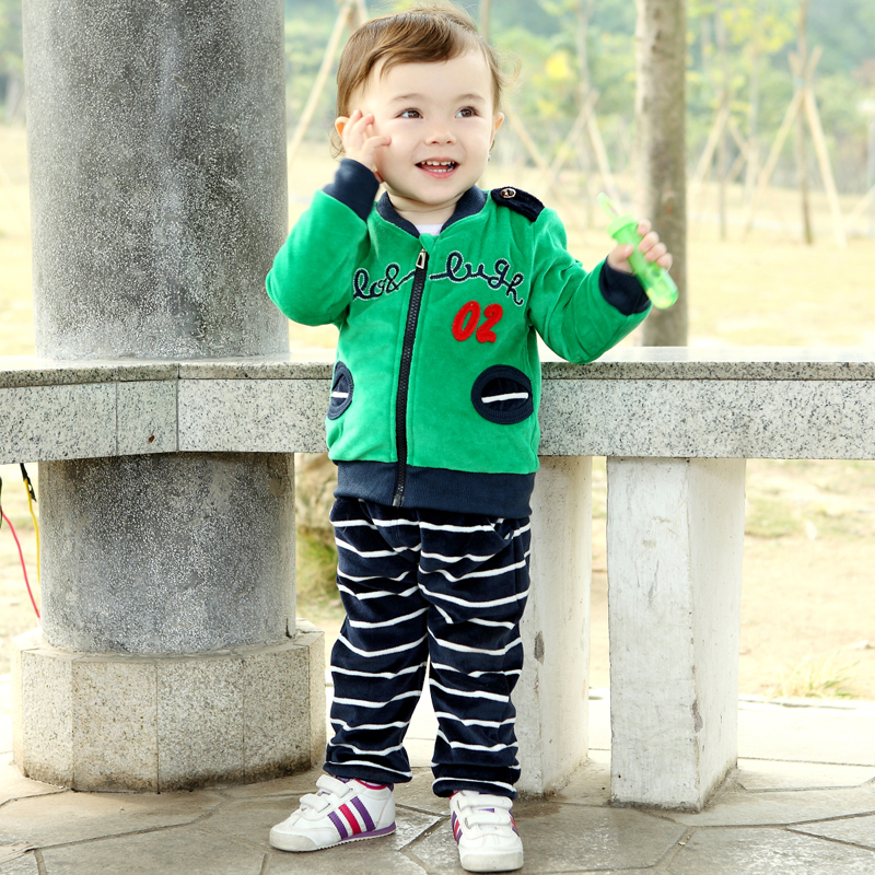 男女童秋装2016长袖小童天鹅绒运动套装婴幼宝宝3-4岁两件套 套装