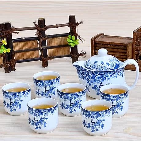 承顺窑陶瓷器茶杯茶壶 茶具套装 六杯一壶 7头大提梁 多款可选