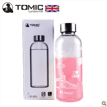 英国TOMIC/特美刻运动瓶 健康环保tritan材质600ml 带精美图案