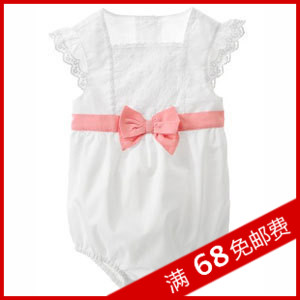 2015韩国女宝宝白色夏装衣服夏季婴儿服装女童装6个月1-2岁一周岁