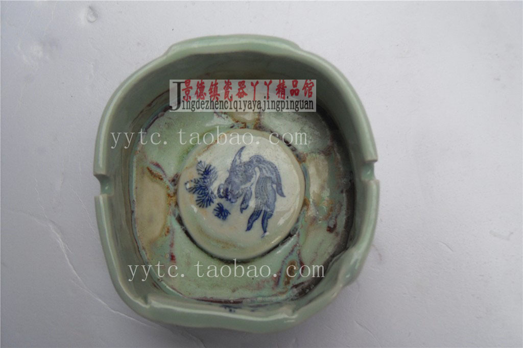景德镇 陶瓷 纯手工制作 现代陶艺烟灰缸  家居摆件创意产品