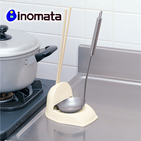日本进口inomata 塑料汤勺架子 筷子放置盘 厨房多功能置物收纳架