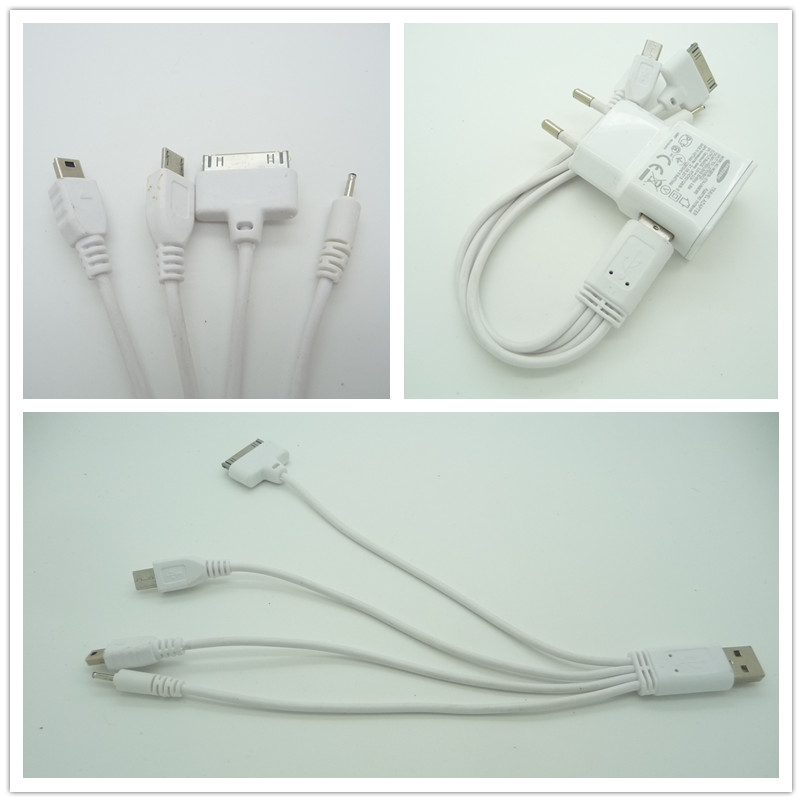 数据转换充电线一拖四USB转三星小米苹果iphone4/4SHTC 移动电源