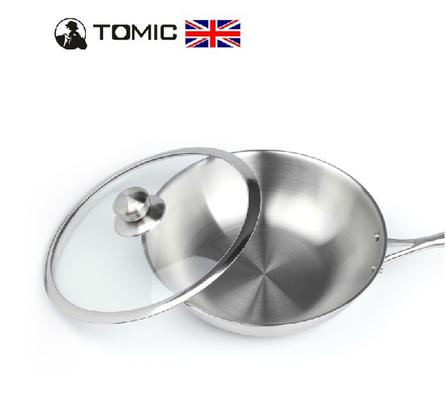 英国特美刻tomic 三层优质不锈钢炒锅不粘锅无烟锅 专柜正品特价
