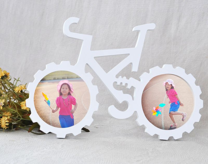 批发儿童相框摆台婚纱创意烤漆相架结婚生日礼物/自行车相框摆台