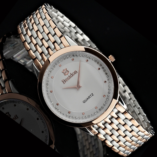 正品邦顿Bestdon9933 商务经典复古手表精钢表带男士女士情侣表