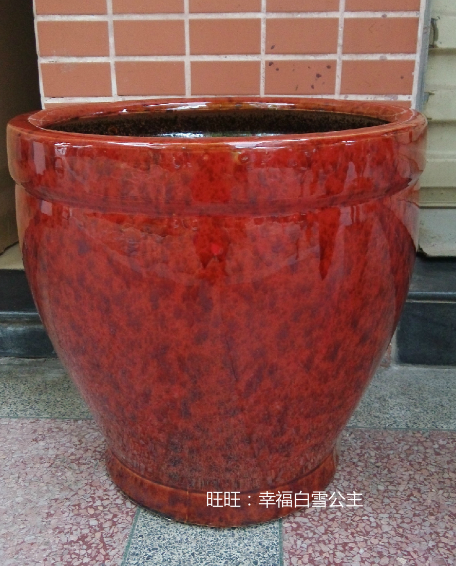 红色富贵竹径超高特大号花瓶陶瓷花盆花插水缸大缸有孔无孔口径40