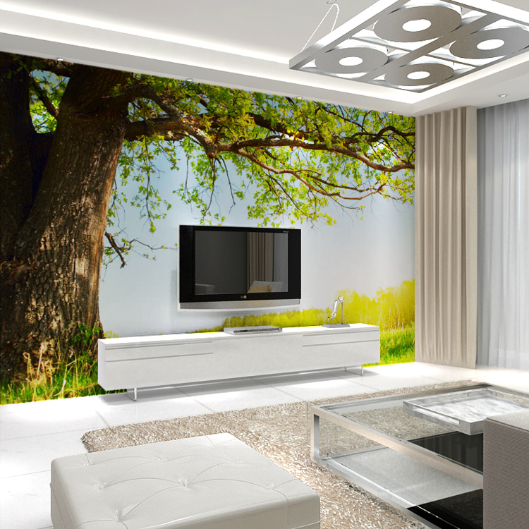 卓麦森大型3D立体壁画客厅沙发电视背景壁纸卧室中式墙纸风景大树