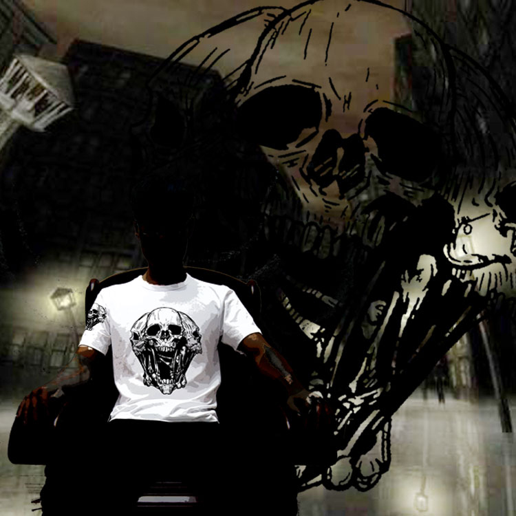 怪咖JIA 原创设计欧美风潮牌t恤男 短袖个性骷髅印花T桖程序员T恤