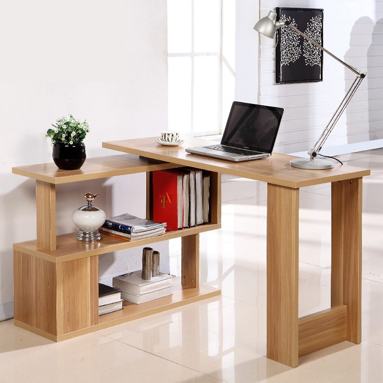 特价旋转书桌书架组合 简约现代电脑桌台式桌家用 写字台办公桌子
