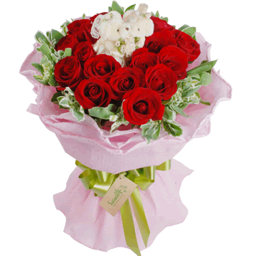 红玫瑰狮岭鲜花速递广州花都天河番禺同城花店送花生日鲜花礼物