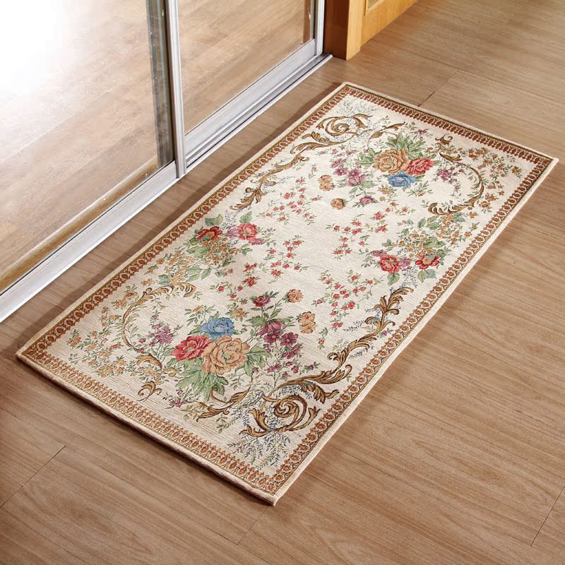 欧式古典机织茶几地毯卧室床边 地板垫 家用脚垫入户门口地垫现代