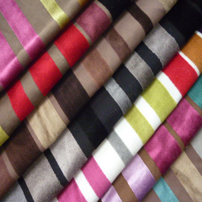 包邮欧美风格散剪彩色条纹棉布沙发布料色织窗帘布艺米混纺抢购