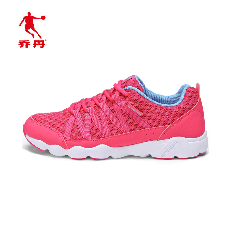 正品乔丹2014年最新款式跑步运动鞋女士茜红色不打滑绑带耐磨轻便