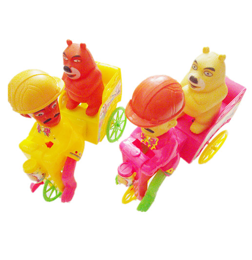 熊出没 拉线车 儿童玩具 光头强拉三轮车载熊二熊大带铃 地摊货源