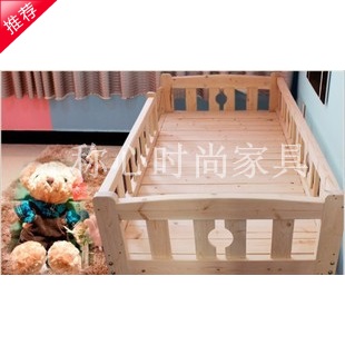 一心家具特价促销简约现代松木床婴儿床儿童实木床护栏实木儿童床