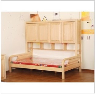 高低床双层床实木上下床特价松木儿童床儿童家具组合书柜