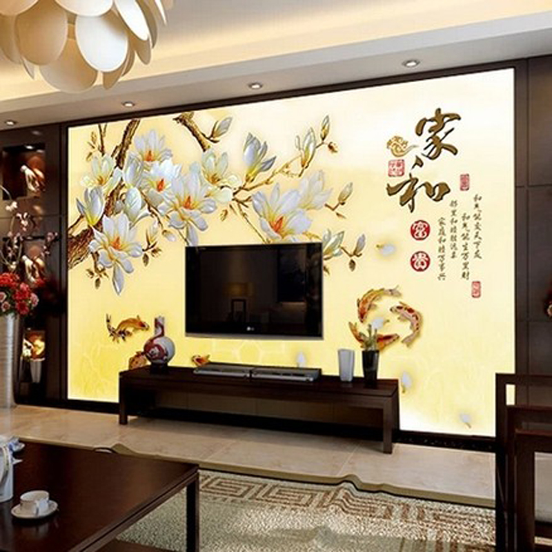 3d立体墙纸壁画个性电视背景墙客厅沙发大型壁画金色家和艺术壁画