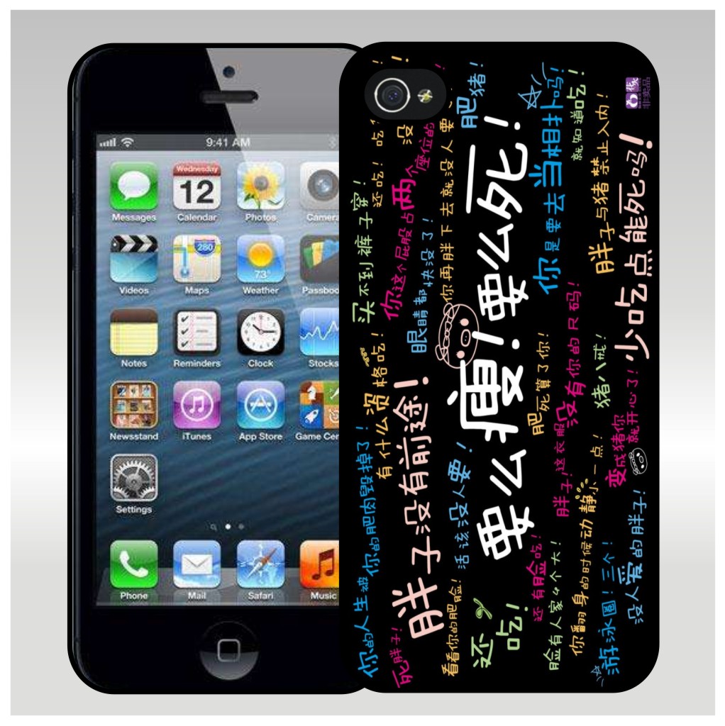 iphone5/5s个性手机壳 苹果5s潮人文字保护壳 搞笑减肥宣言外壳