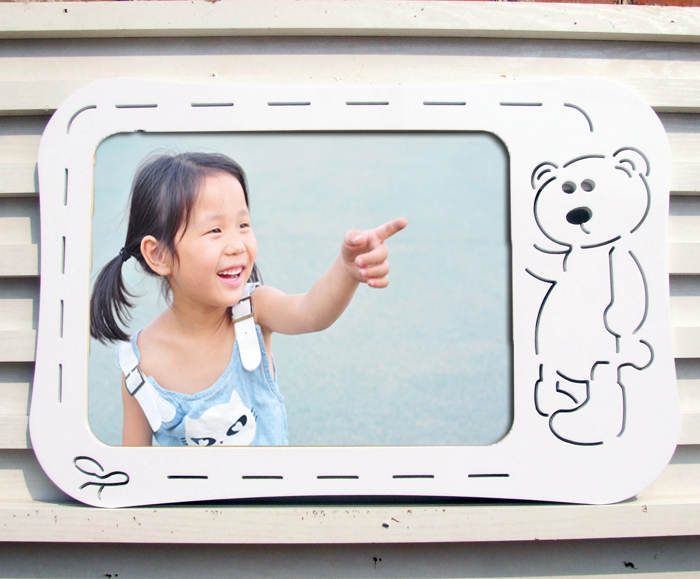 16寸线熊烤漆相框批发 影视后期相框制作厂家 儿童相框 影楼用品