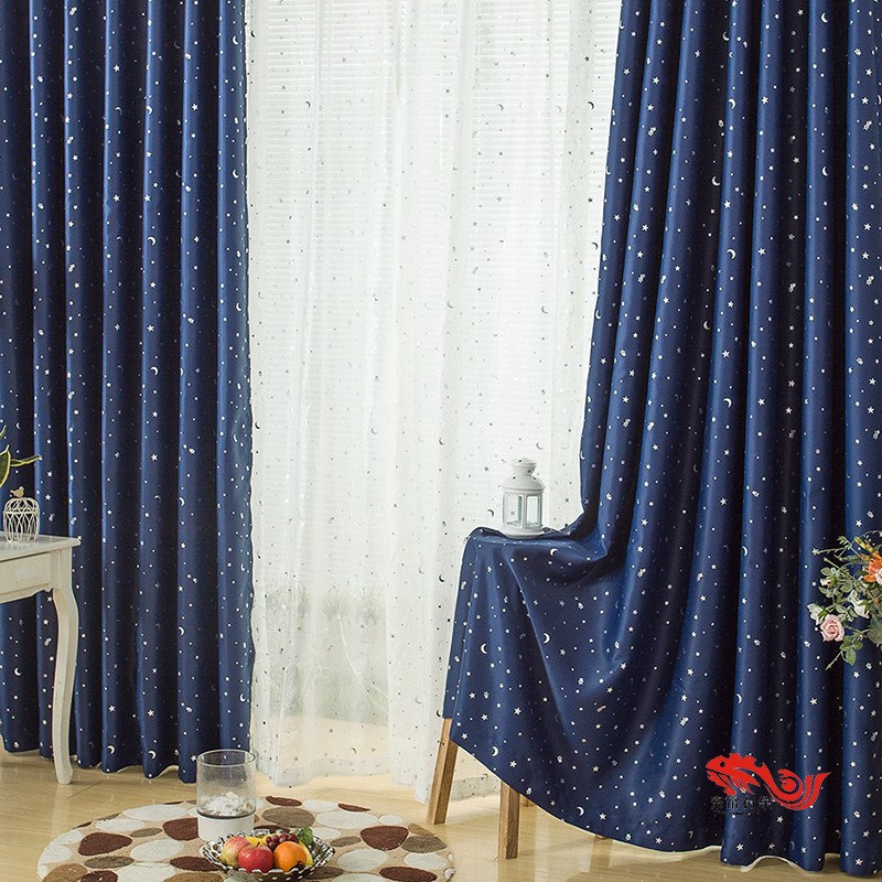 帘帘有余简约韩式客厅卧室遮光窗帘布成品加厚落地窗烫金布料定制