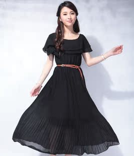 2015新品韩版大码女装显瘦雪纺长裙仙女裙波西米亚连衣裙沙滩长裙
